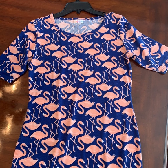 Lularoe Small Julia Flamingo Beach Cruise Dress - Picture 2 of 4